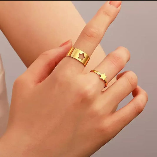 2-Piece Trendy Star Couple Ring